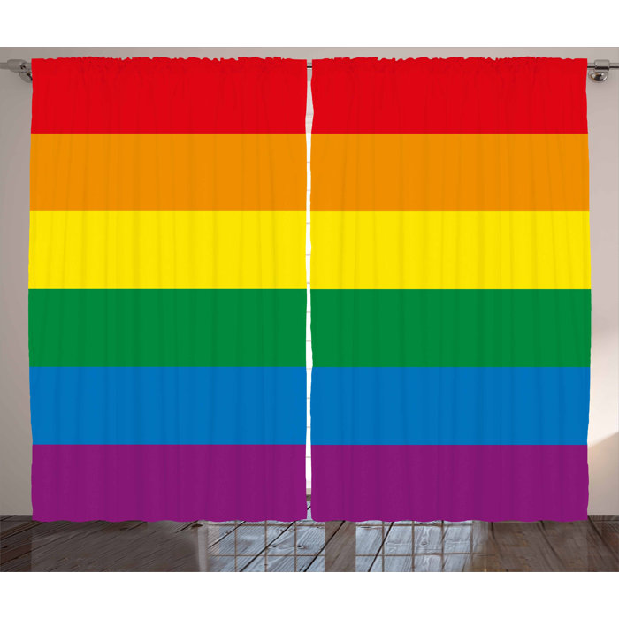 Latitude Run Curtains Panel Set Gay Parade Flag Freedom Wayfair